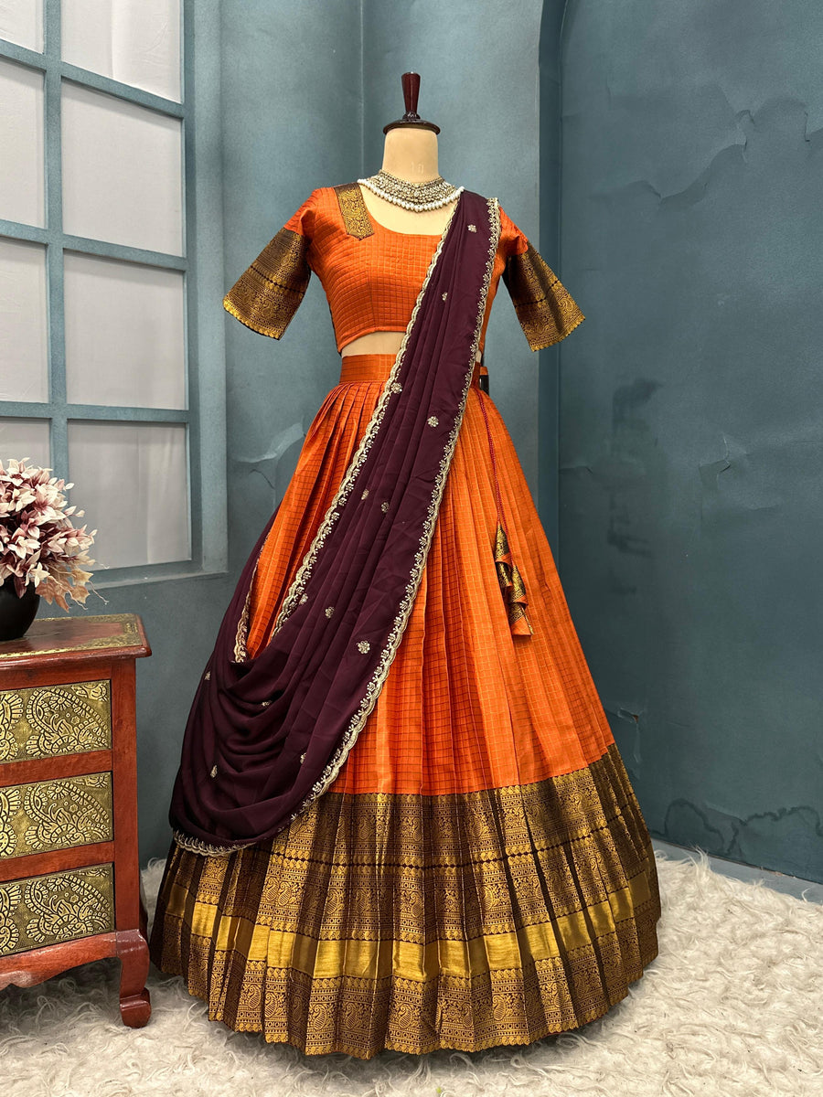 Gadwal semi kanchi Lehanga set. H12