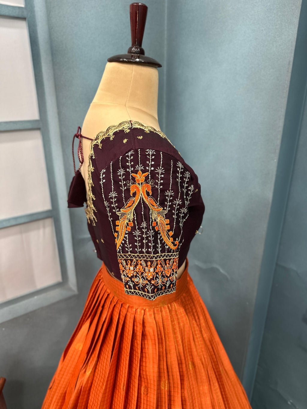 Semi kanjivaram pattu half saree  H15
