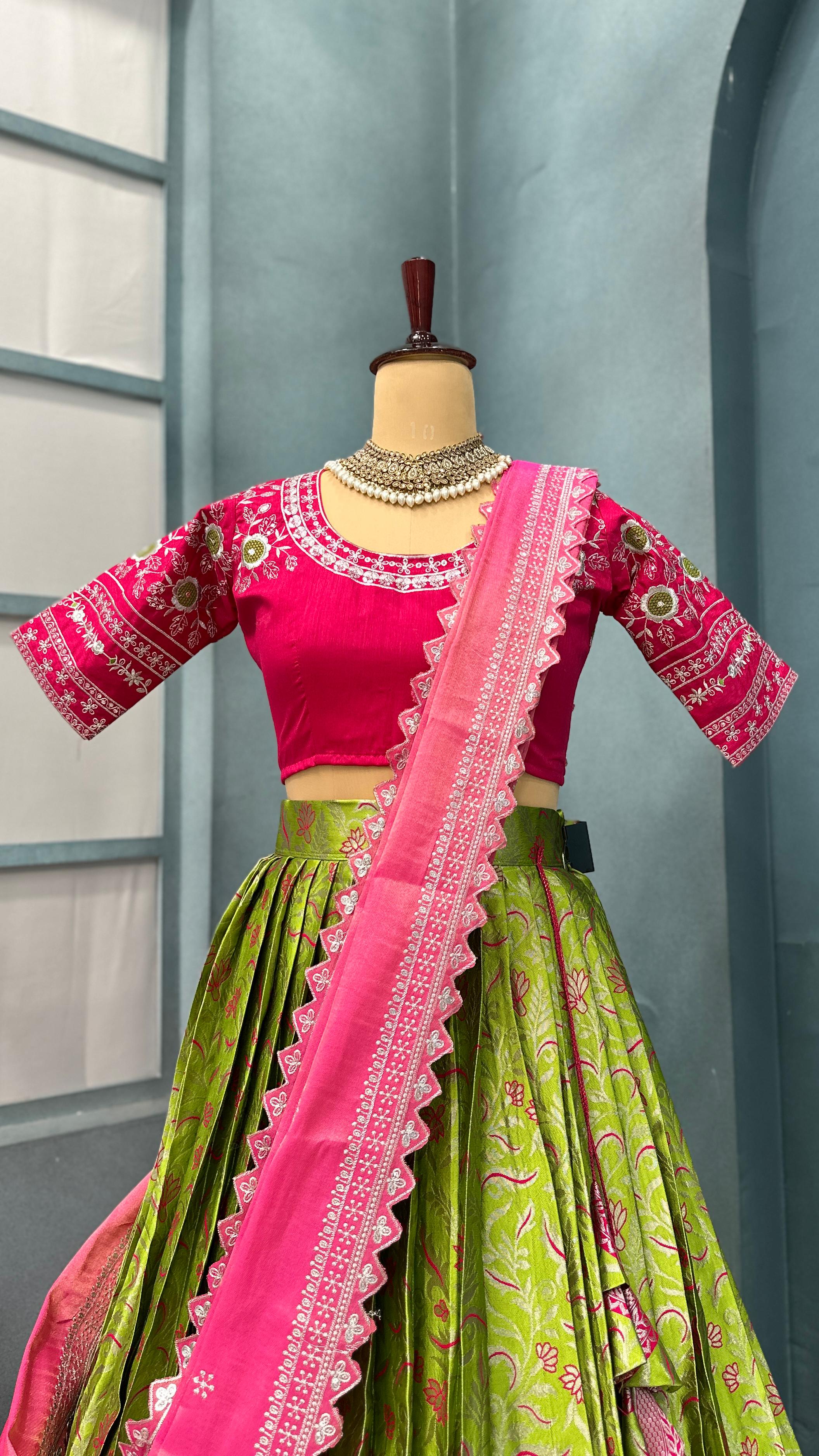 Semi Kanchivaram pattu halfsaree  H16