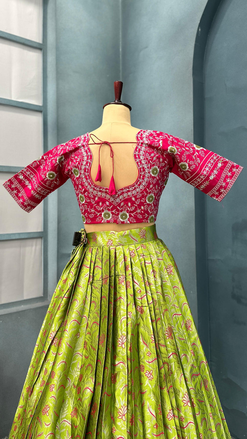Semi Kanchivaram pattu halfsaree  H16