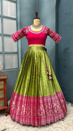 Semi Kanchivaram pattu halfsaree  H16