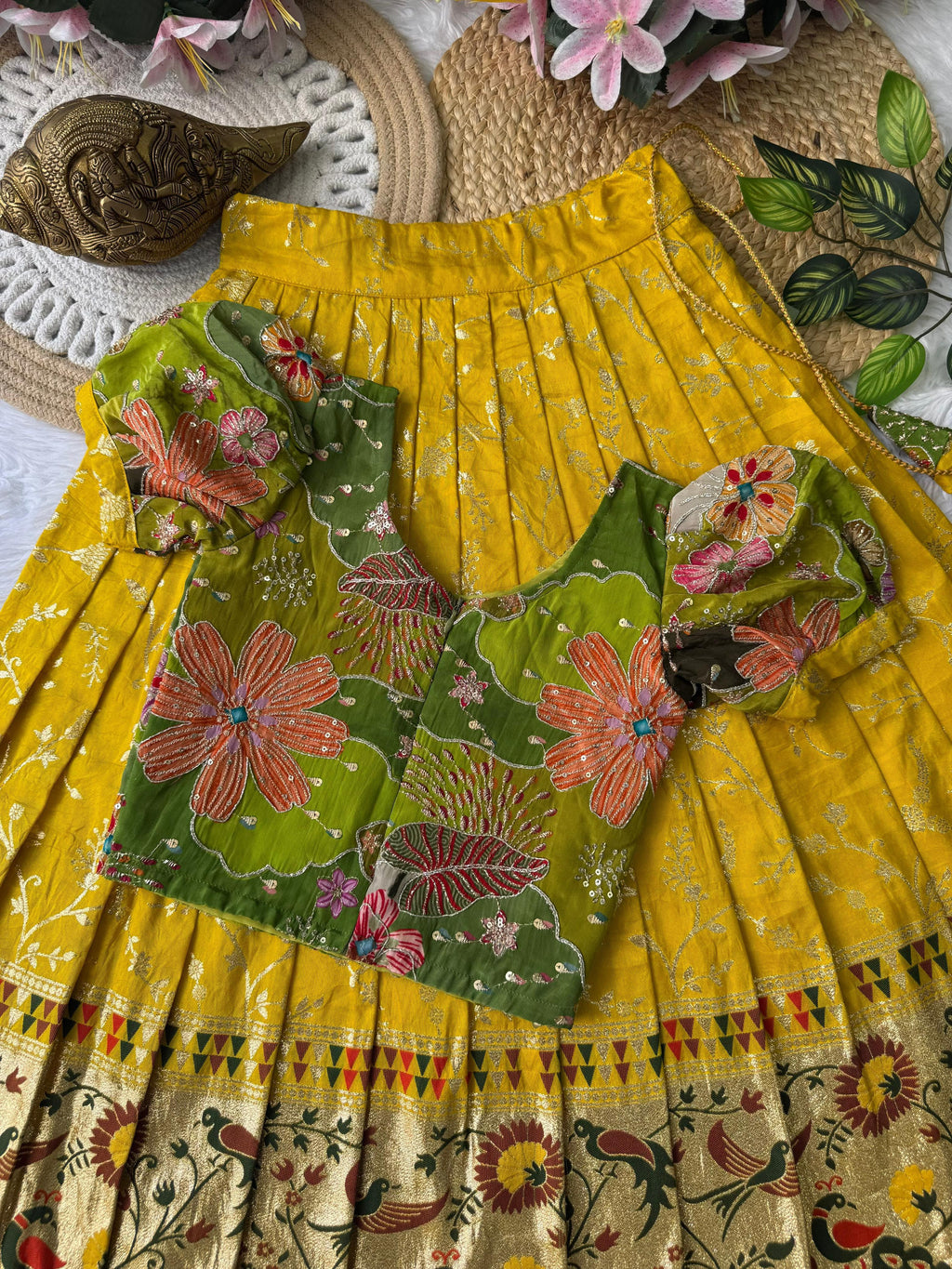 dola silk Kids  lehenga set - D13