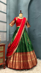 kanjivaram silk stiched lehenga