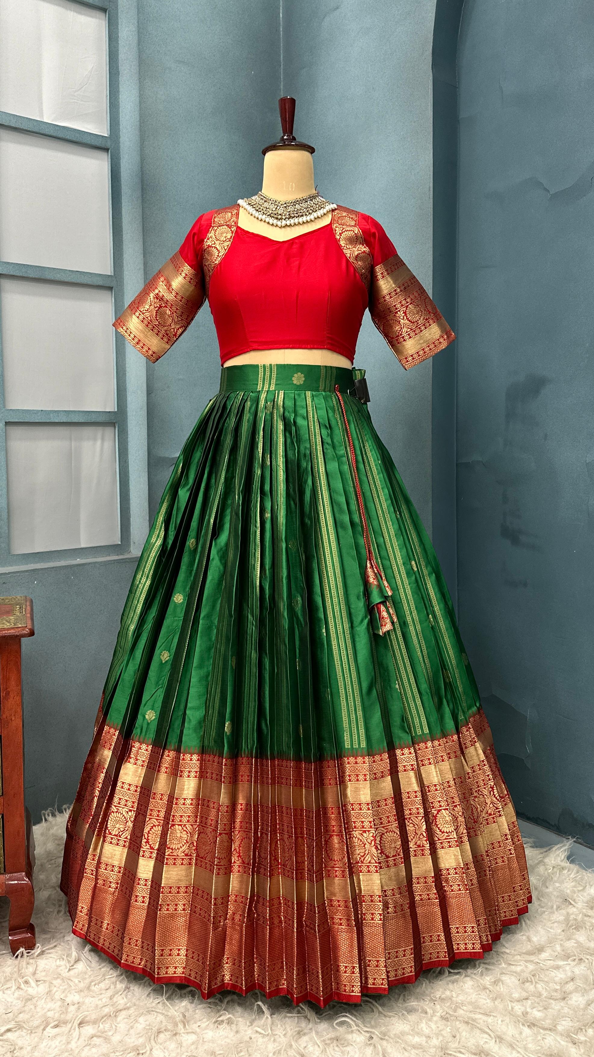 kanjivaram silk stiched lehenga
