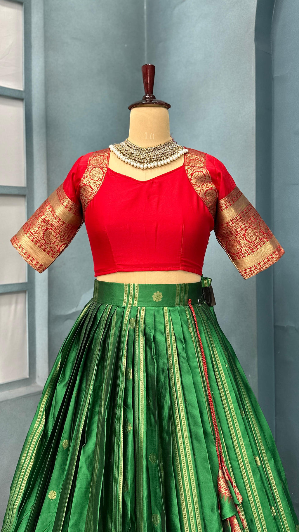 kanjivaram silk stiched lehenga