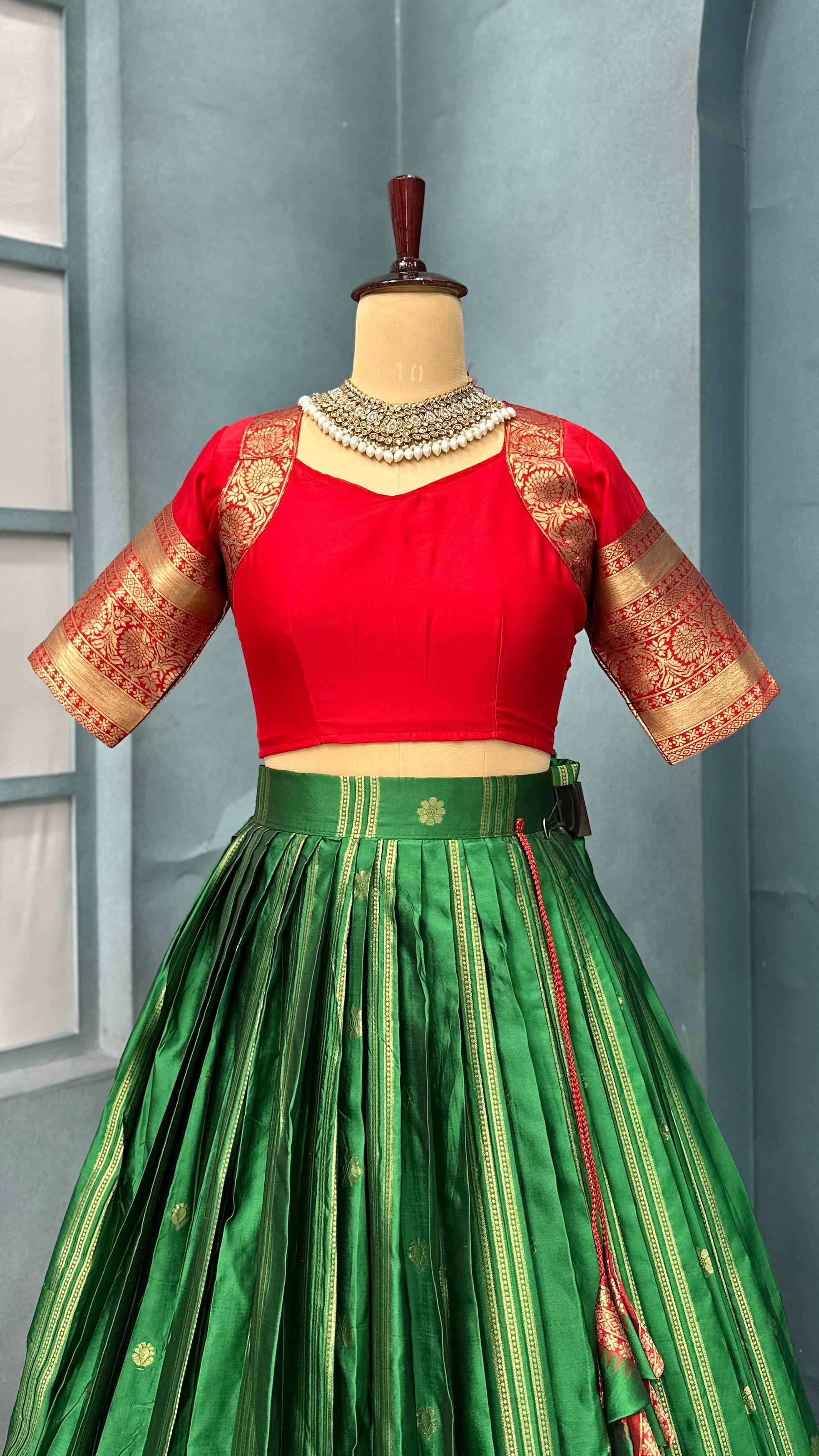 kanjivaram silk stiched lehenga