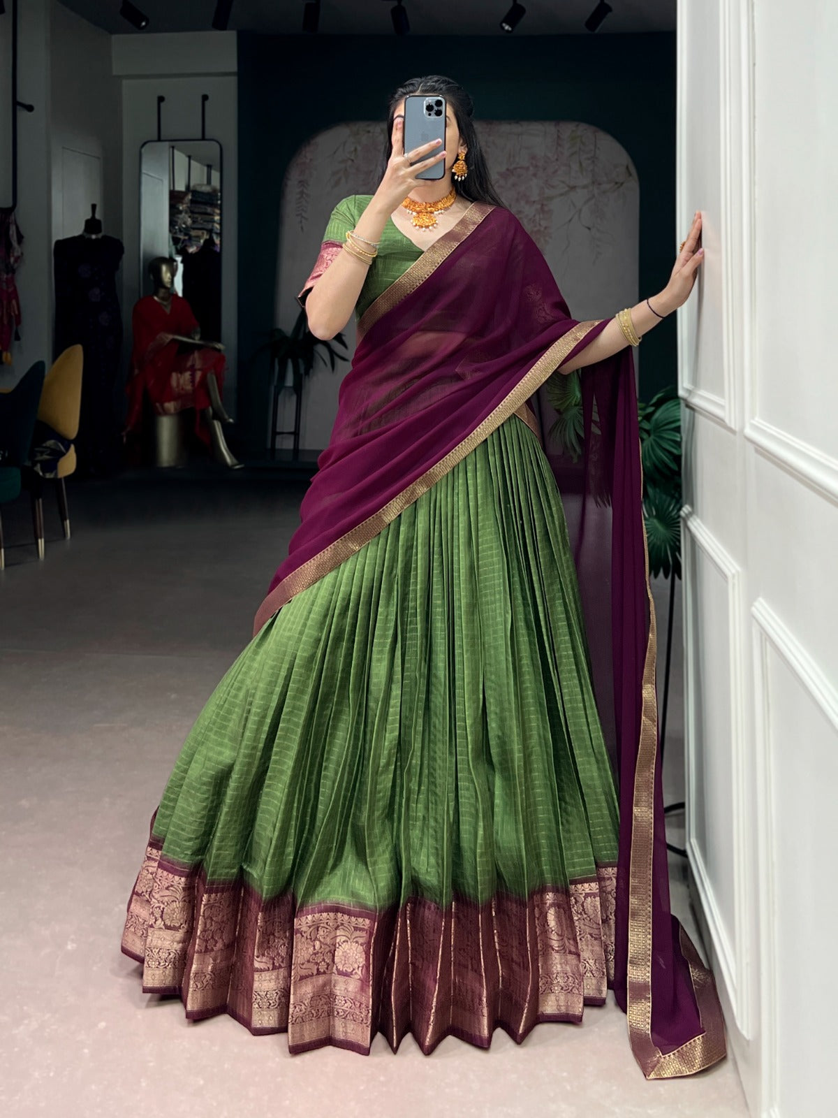 PREMIUM DOLA SILK HALFSAREE YODHA5