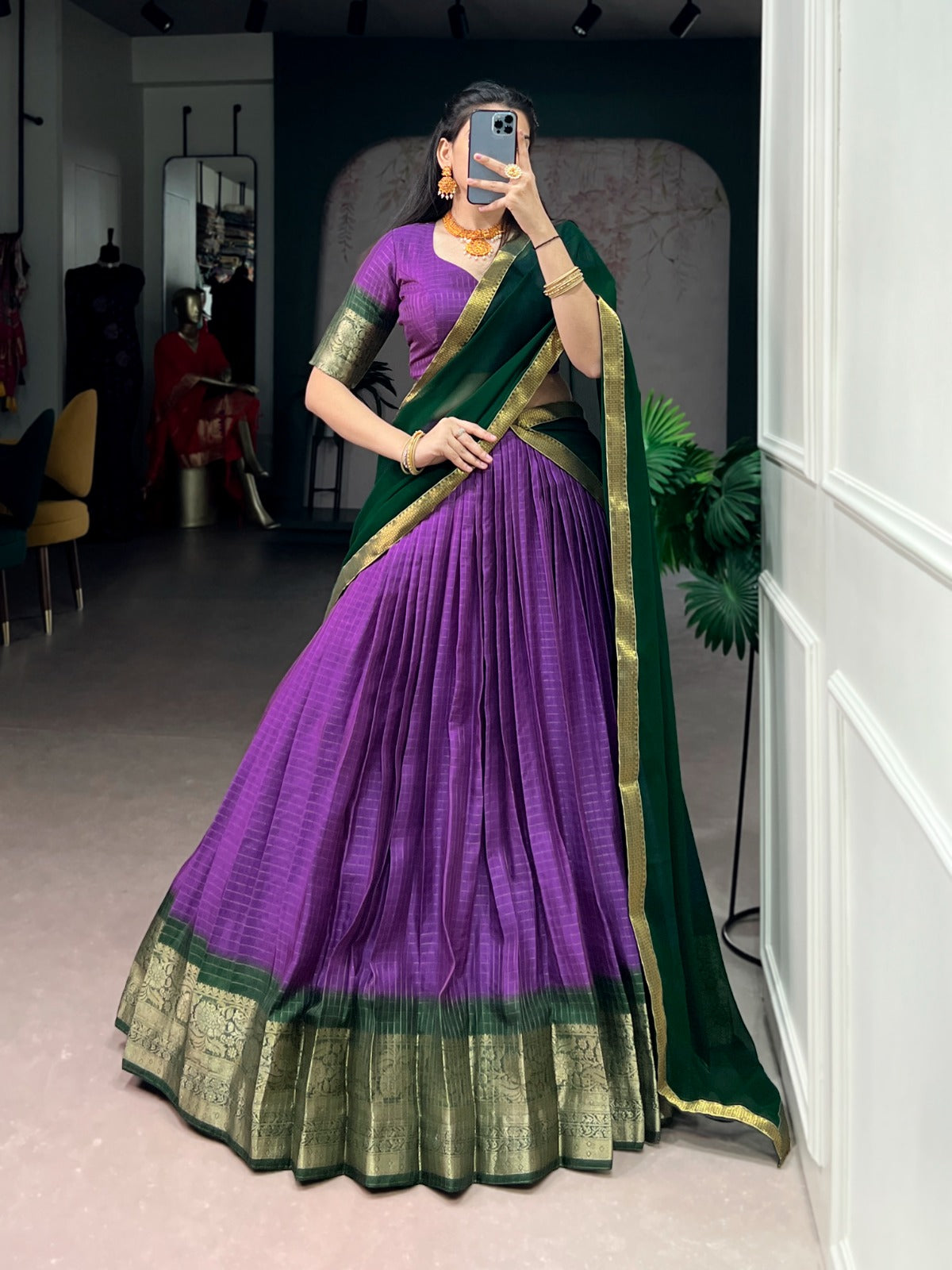 PREMIUM DOLA SILK HALFSAREE YODHA5