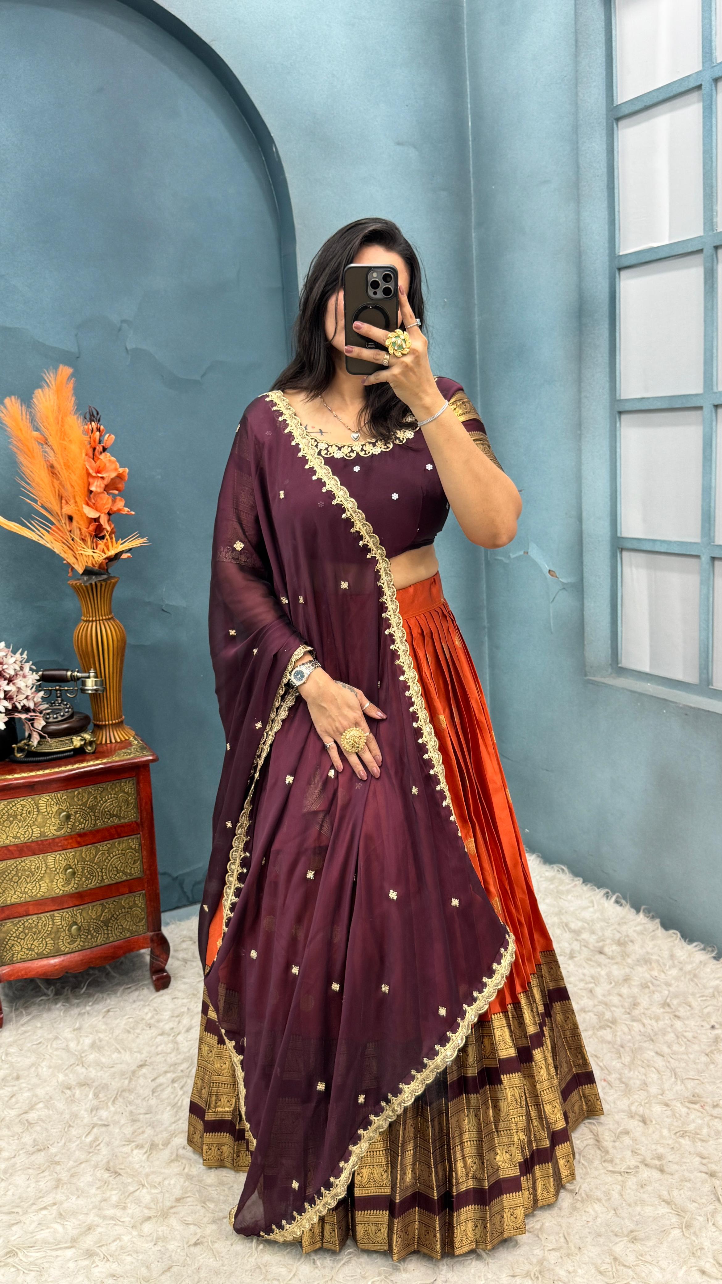 Kanjivaram pattu silk Lehanga K22 – Sujji Collections