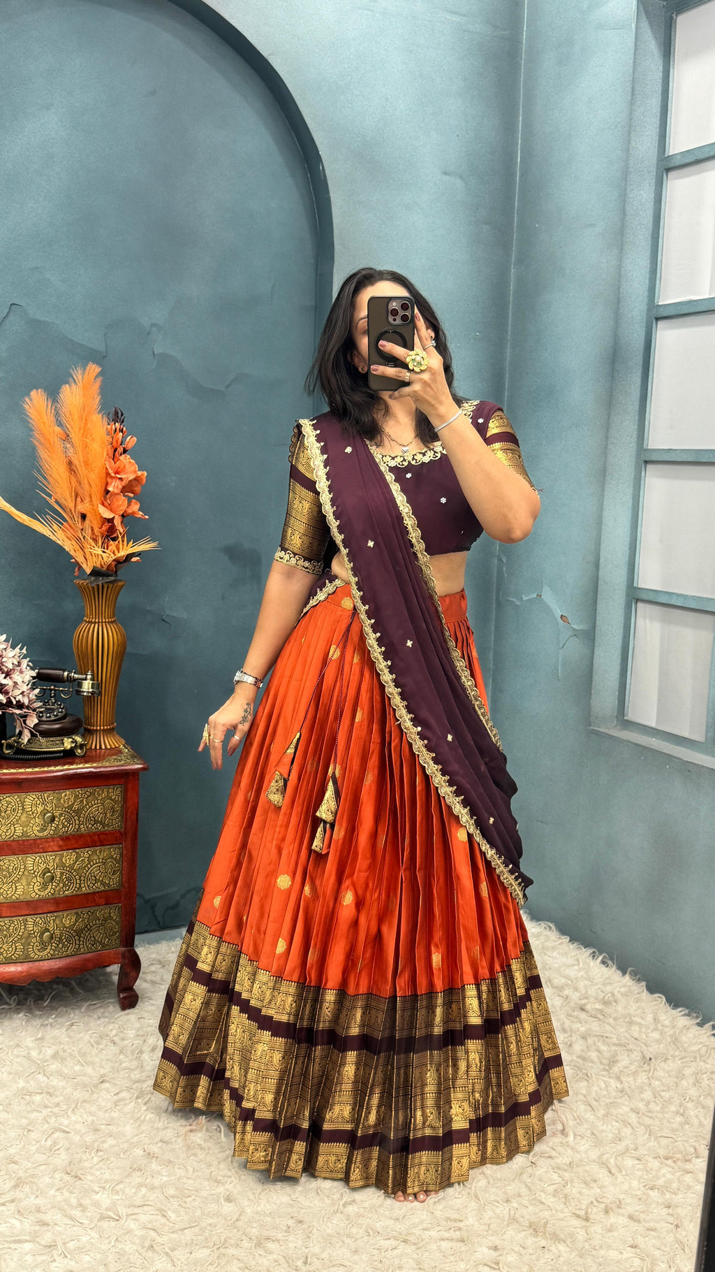 Kanjivaram pattu silk Lehanga K22