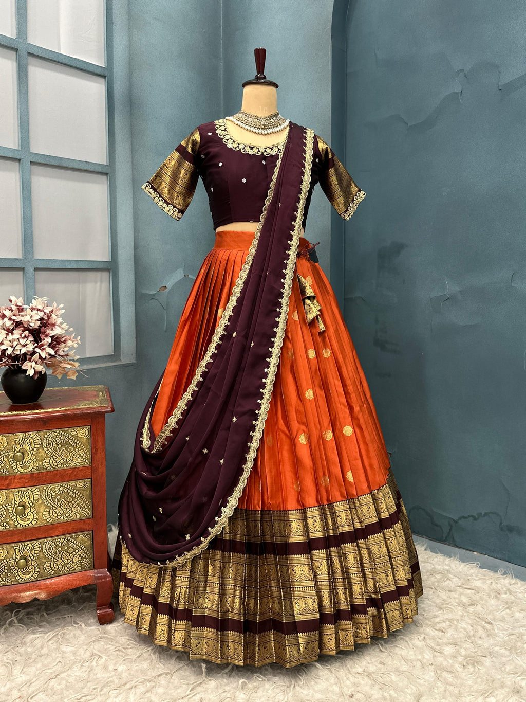 Kanjivaram pattu silk Lehanga K22