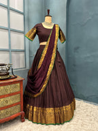 SUMMER SPECIAL COTTON  SILK LEHANGA SET . L77