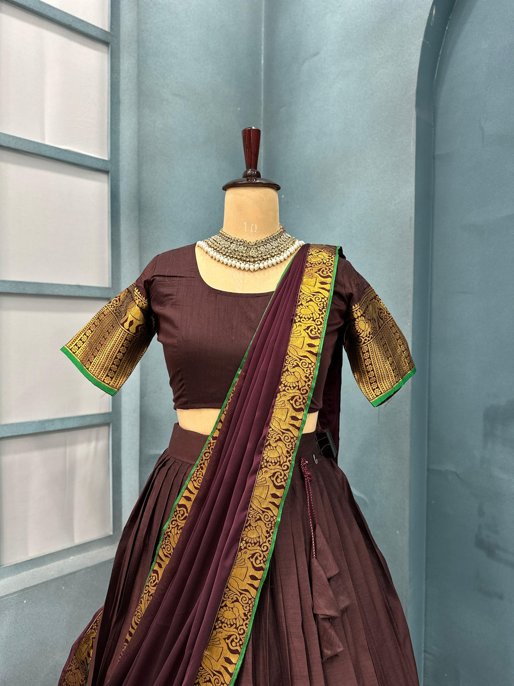 SUMMER SPECIAL COTTON  SILK LEHANGA SET . L77
