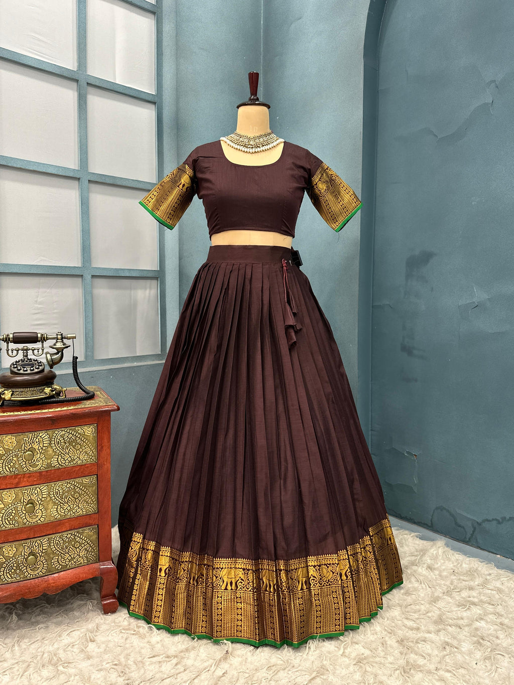 SUMMER SPECIAL COTTON  SILK LEHANGA SET . L77