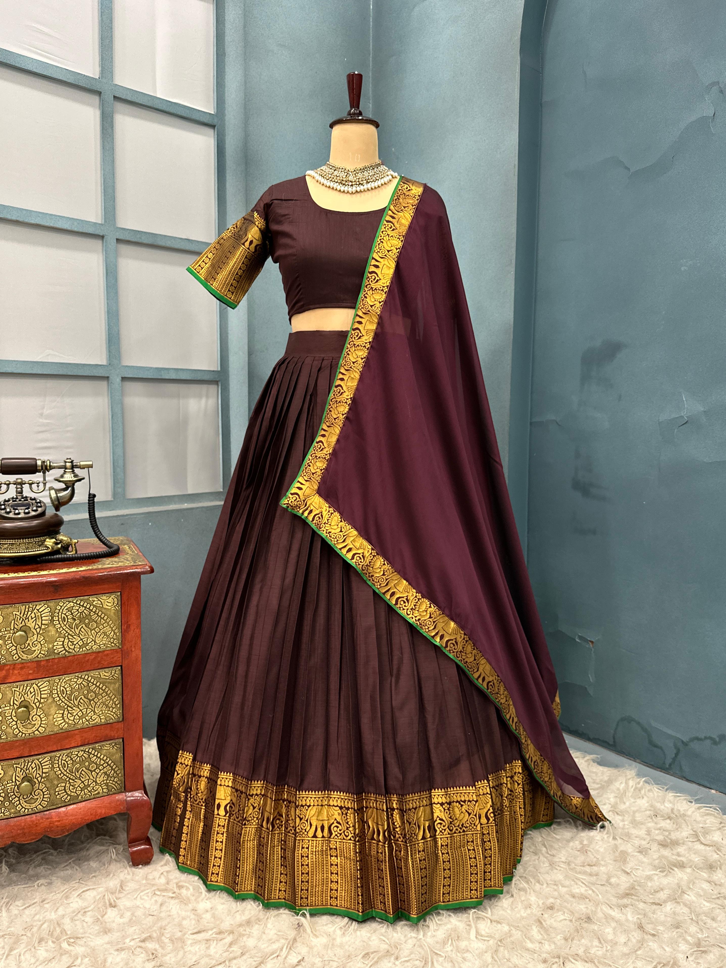 SUMMER SPECIAL COTTON  SILK LEHANGA SET . L77