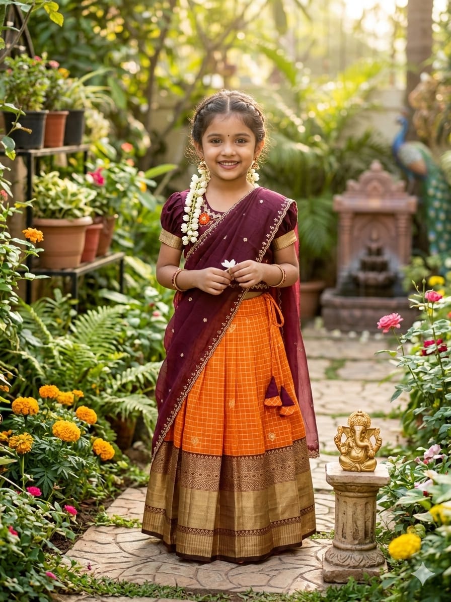 RUST ORANGE KIDS HALFSAREE