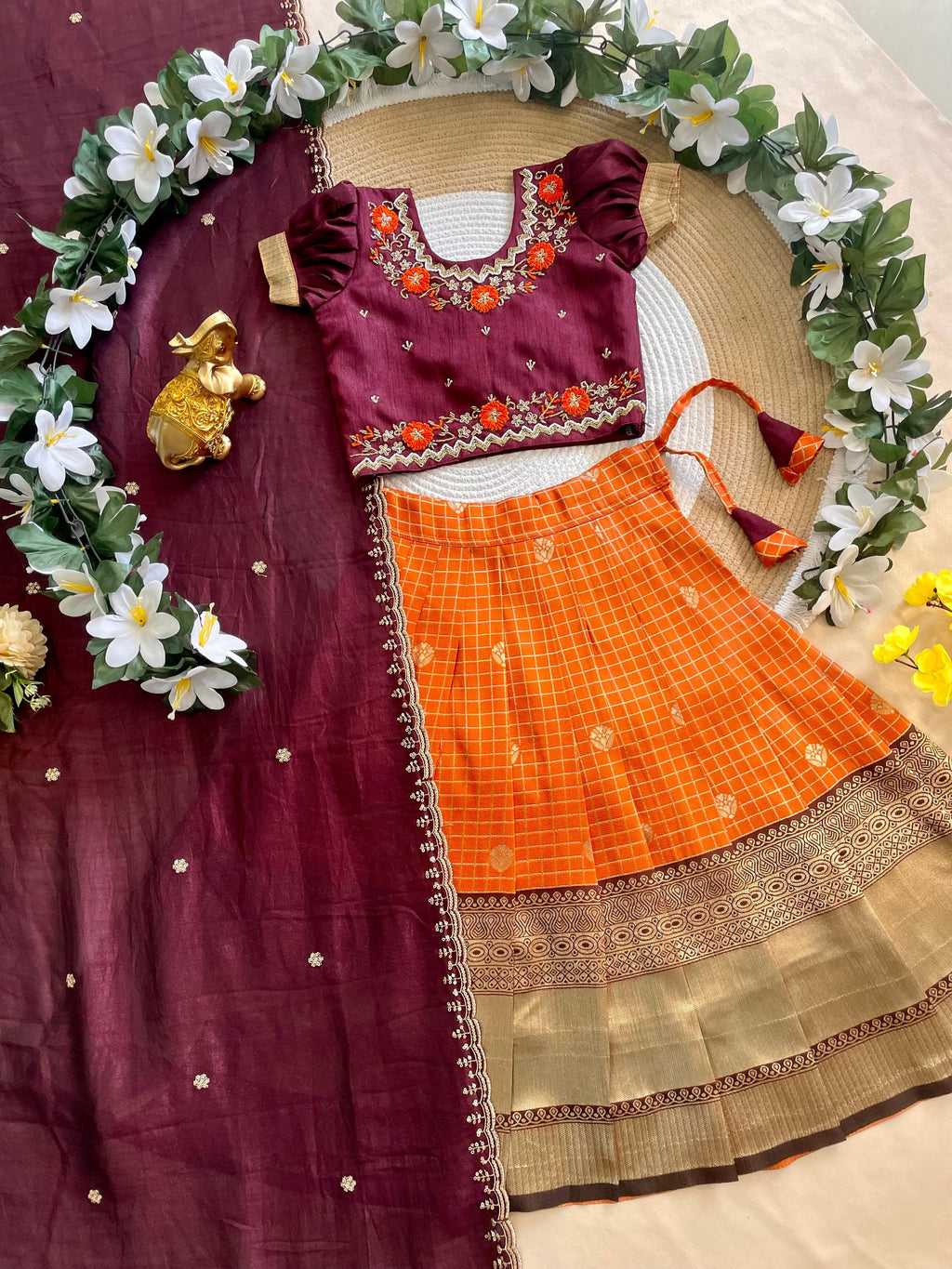 RUST ORANGE KIDS HALFSAREE
