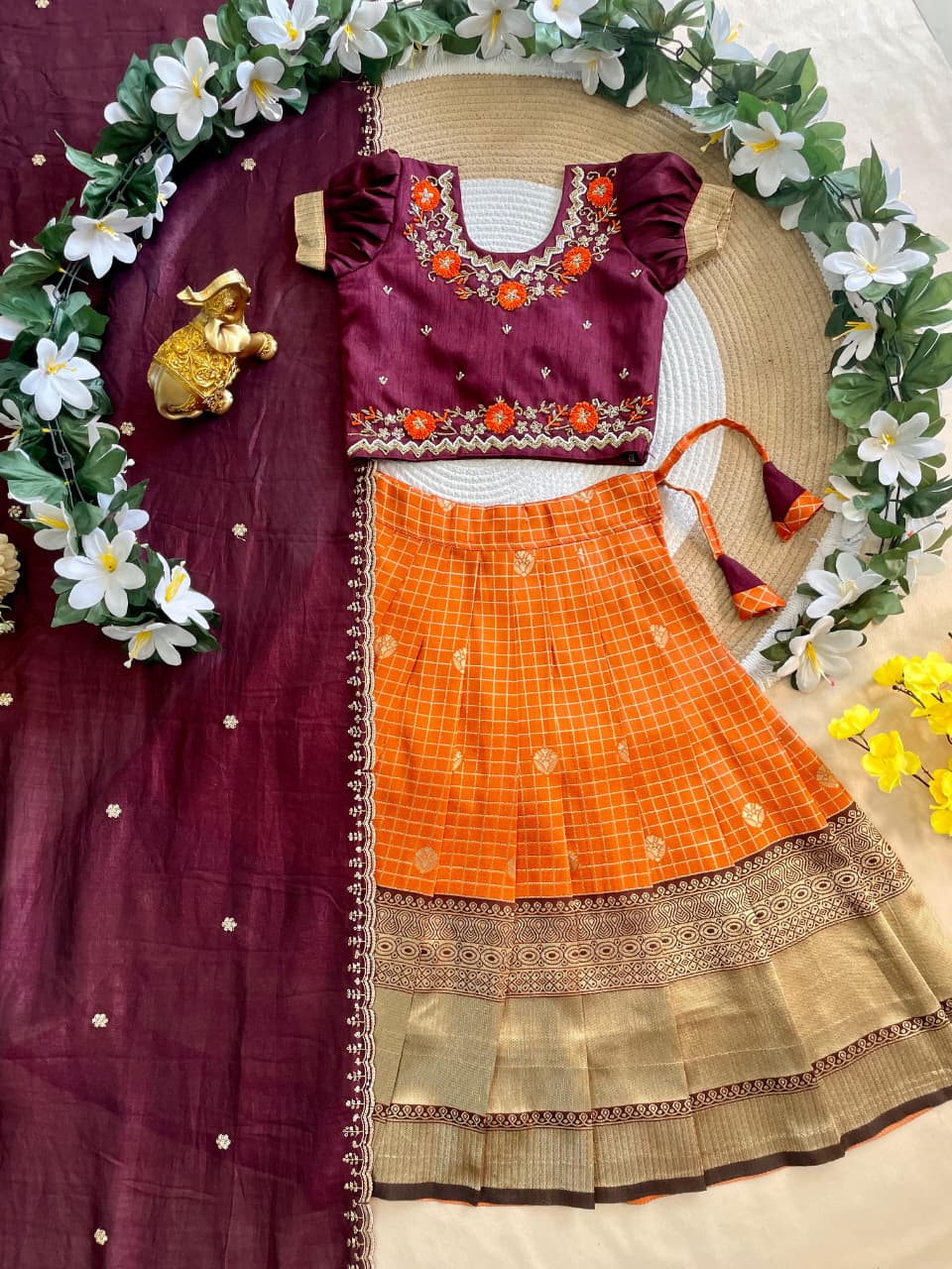 RUST ORANGE KIDS HALFSAREE