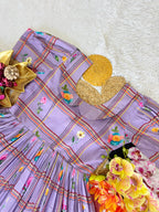 Mul Chanderi Gown Floral Printed   CH44