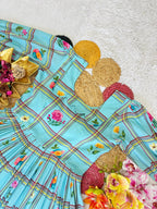 Mul Chanderi Gown Floral Printed   CH44