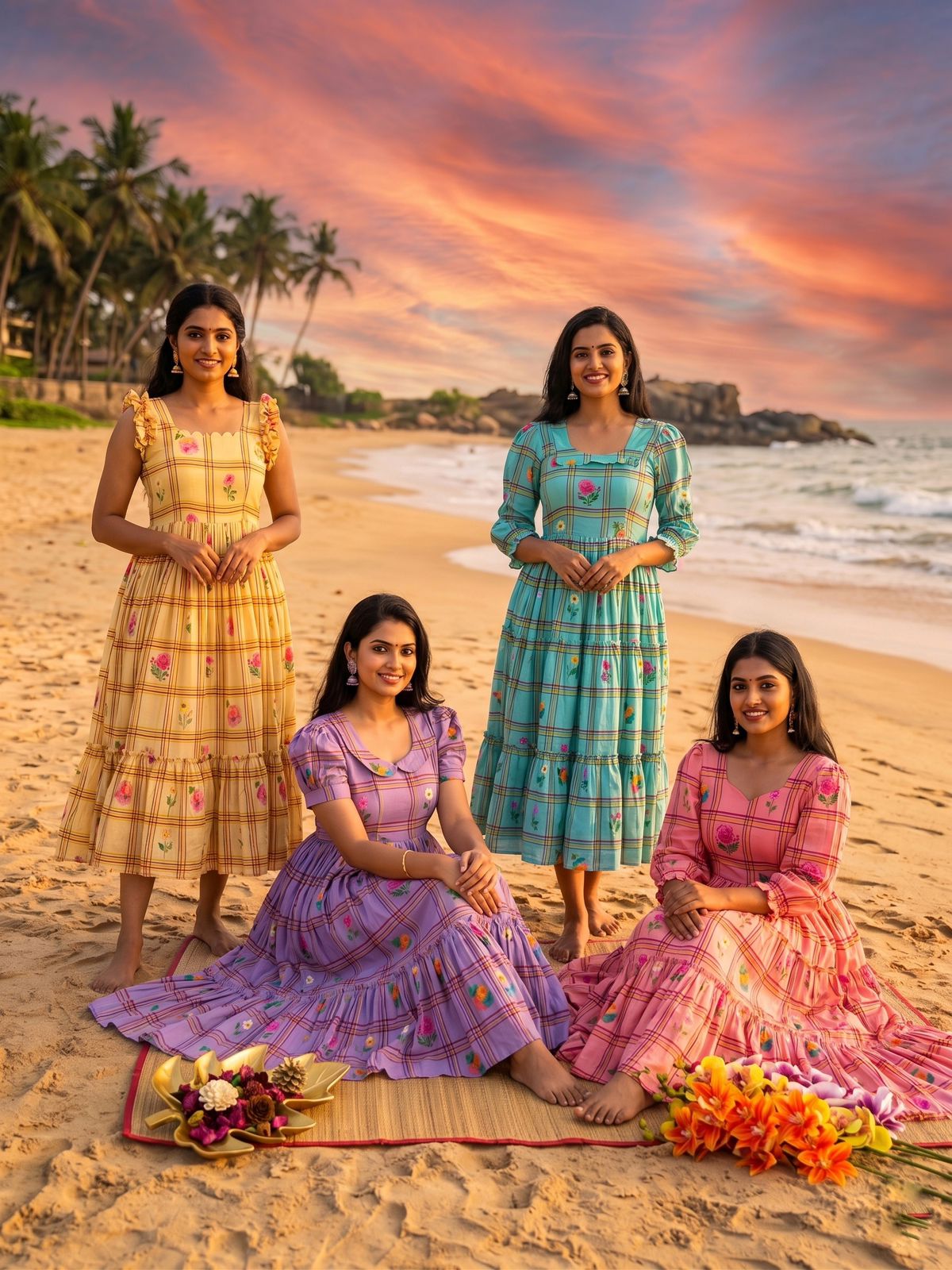 Mul Chanderi Gown Floral Printed   CH44