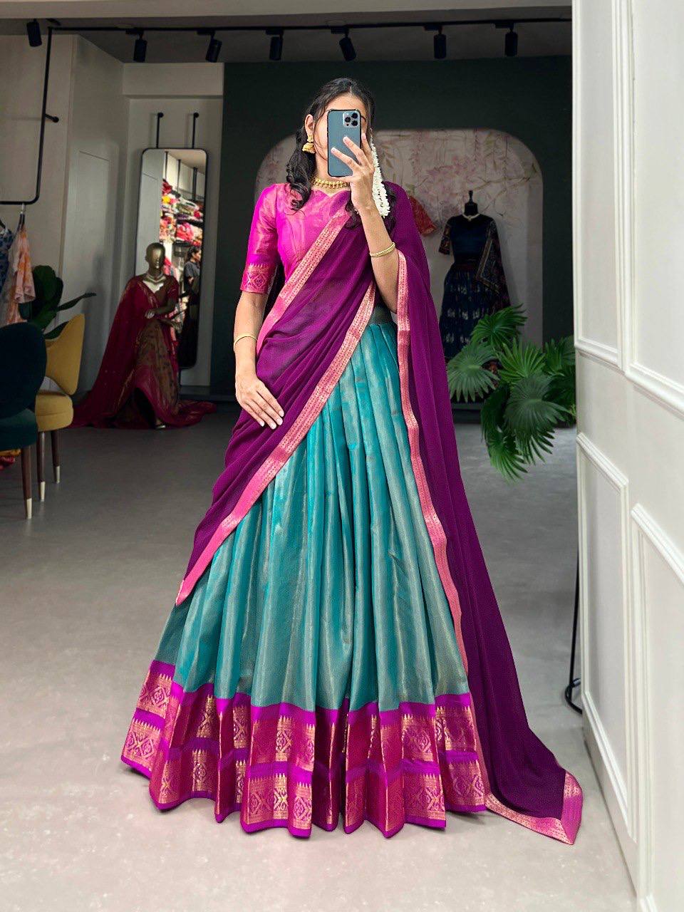 Kanchipuram halfsaree set C56