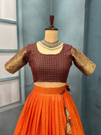 KANCHI COTTON CHECKS HALFSAREE V00