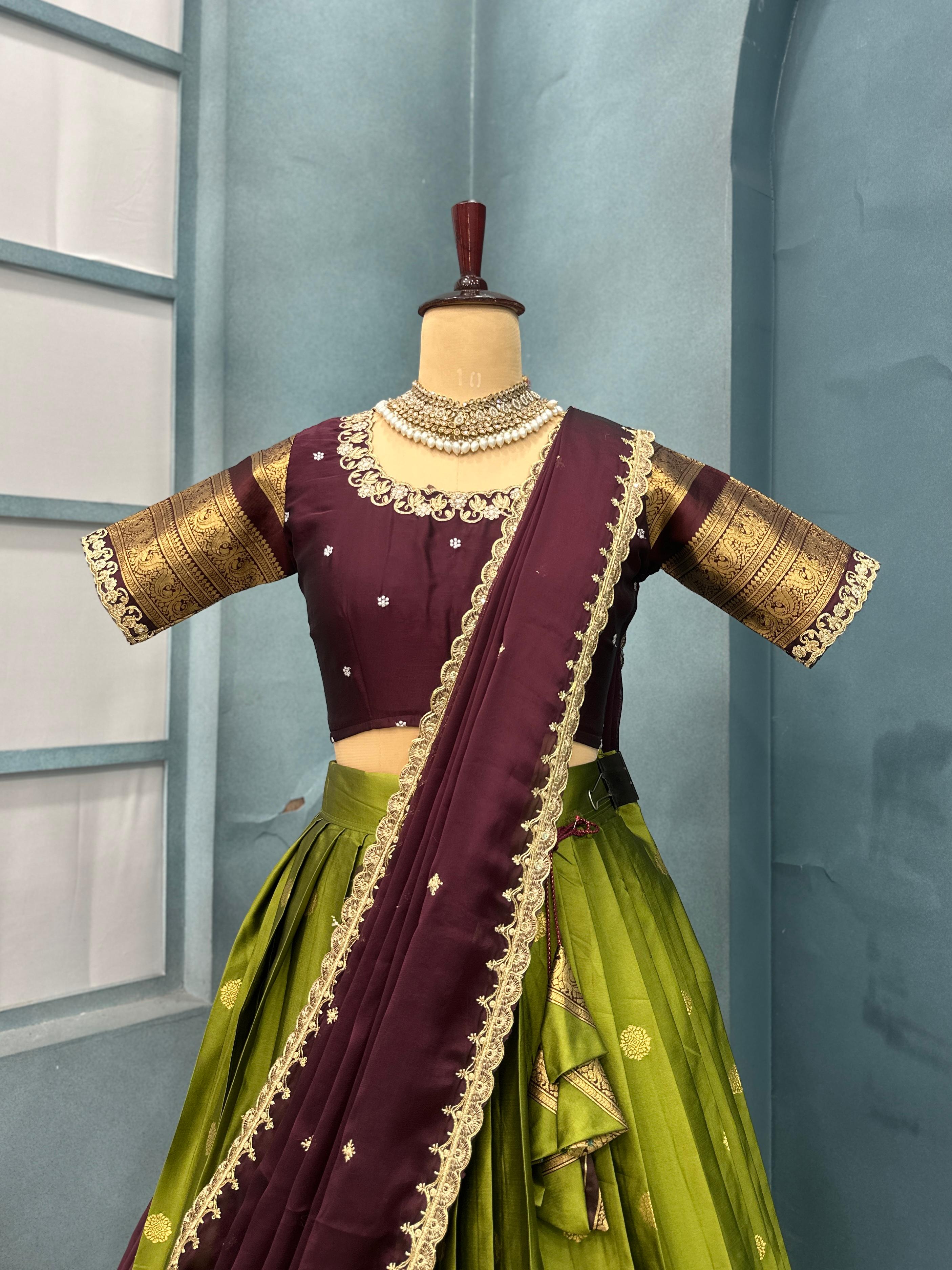 Kanjivaram pattu silk Lehanga K22