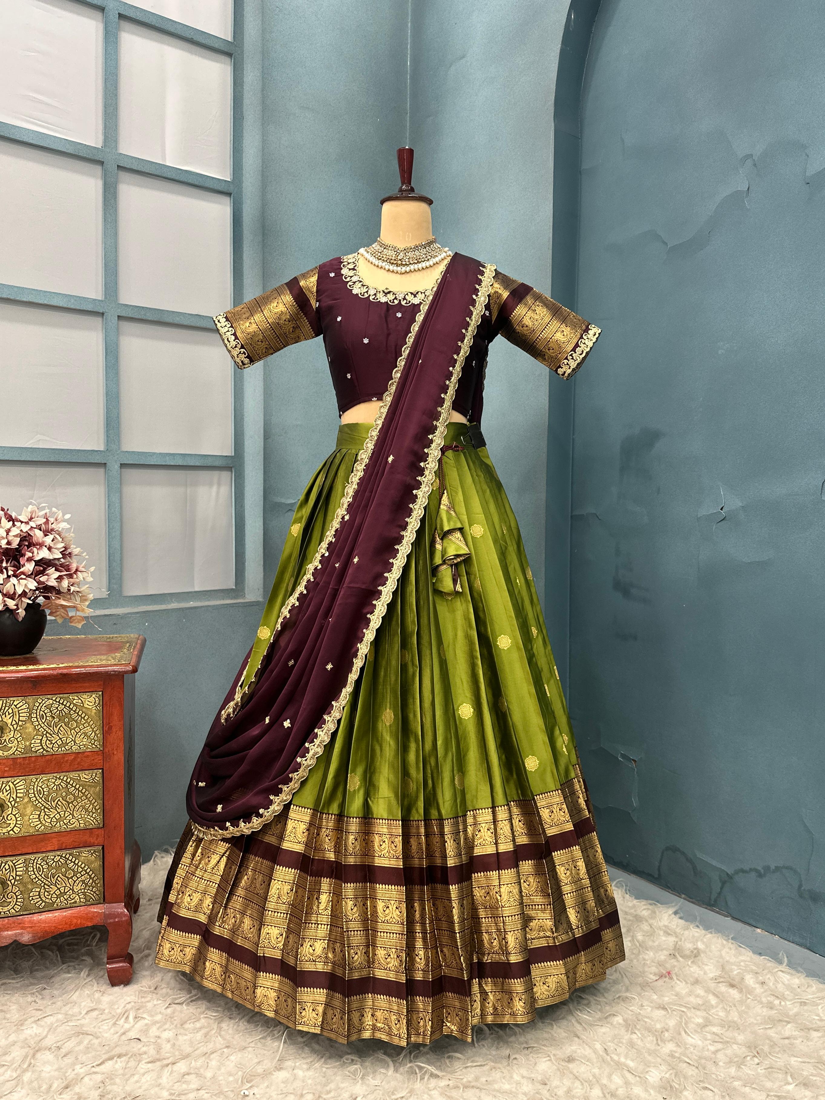Kanjivaram pattu silk Lehanga K22