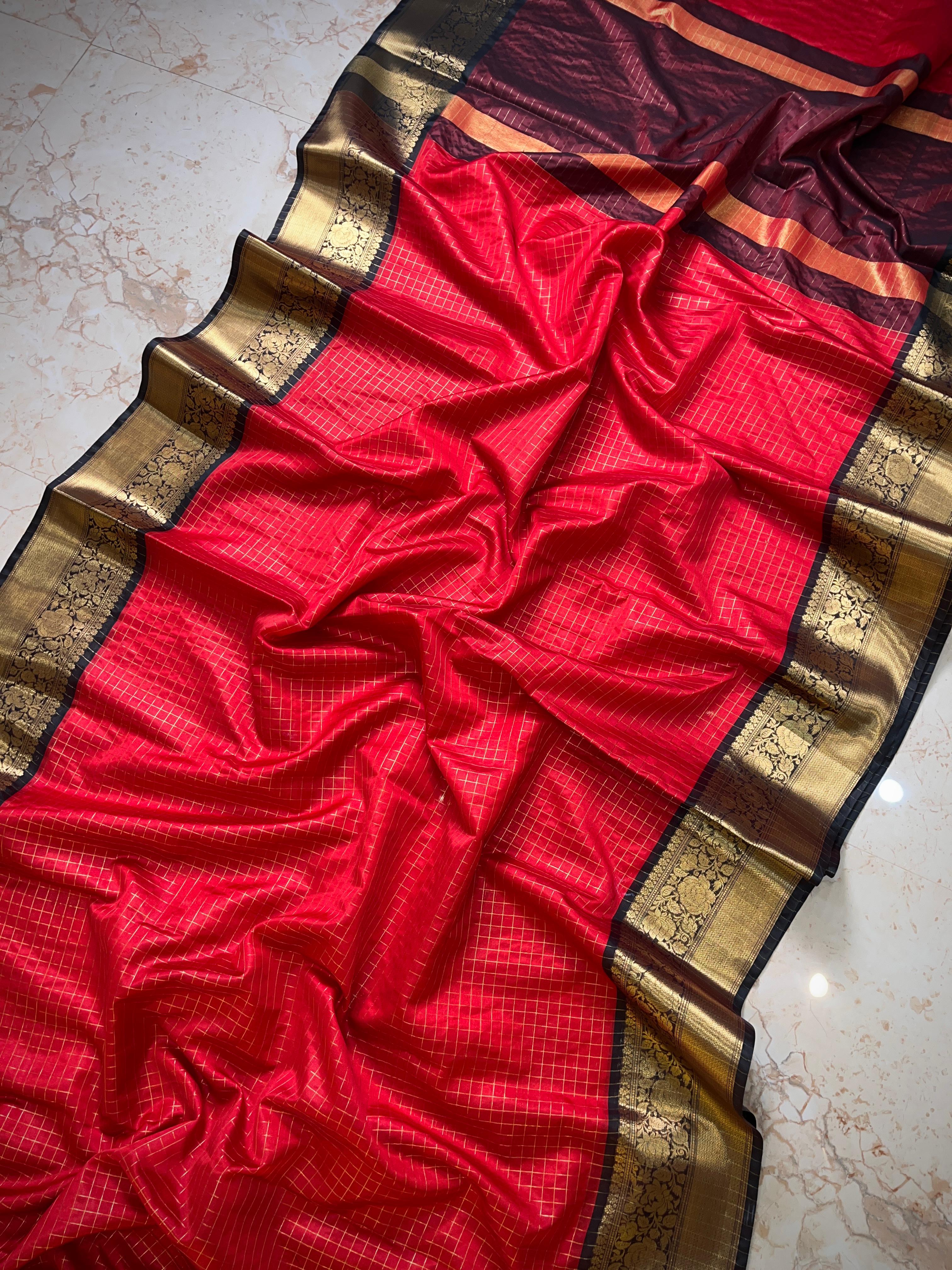 Banarasi premium Gadwal soft silk saree B6