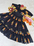 Soft Cotton Printed Midi Gown SUMMER