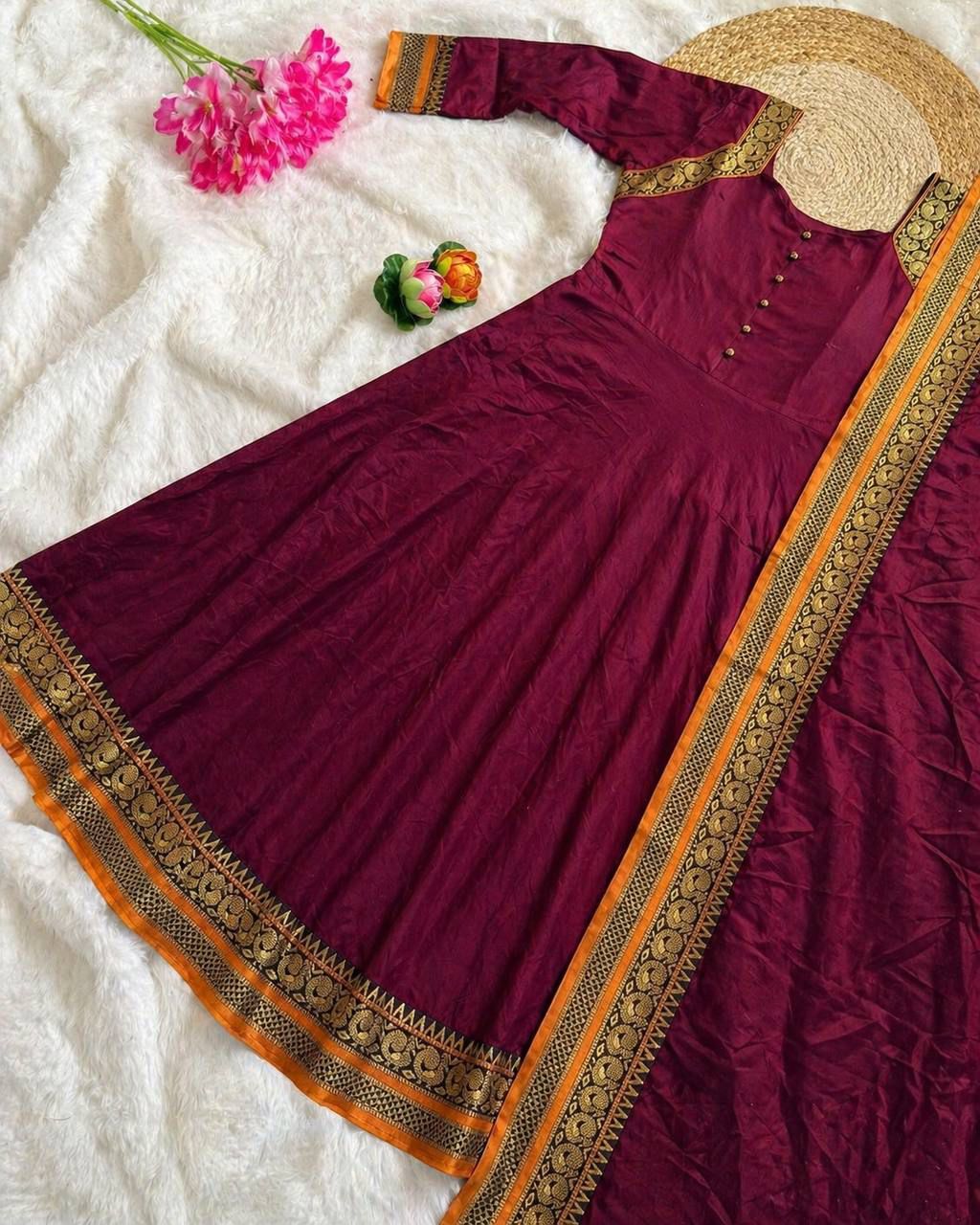 ANARKALI GOWN DUPATTA TRENDING  BLACK yodha
