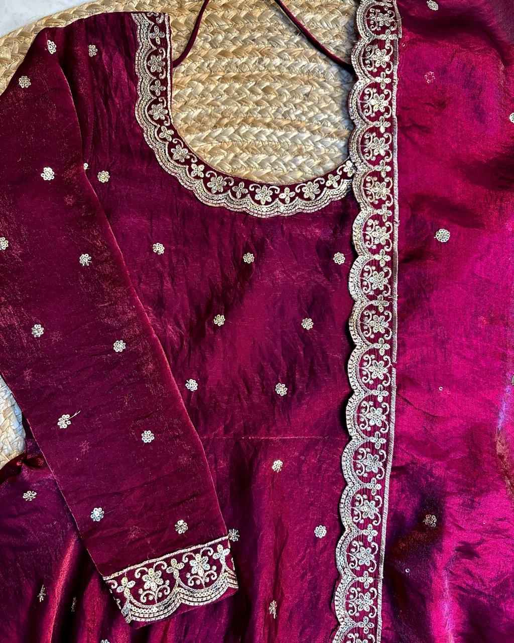 Bakrid special Rich sequence embroidery Gown TR900