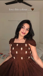 Mull-Mull Cotton  Maggam Gown