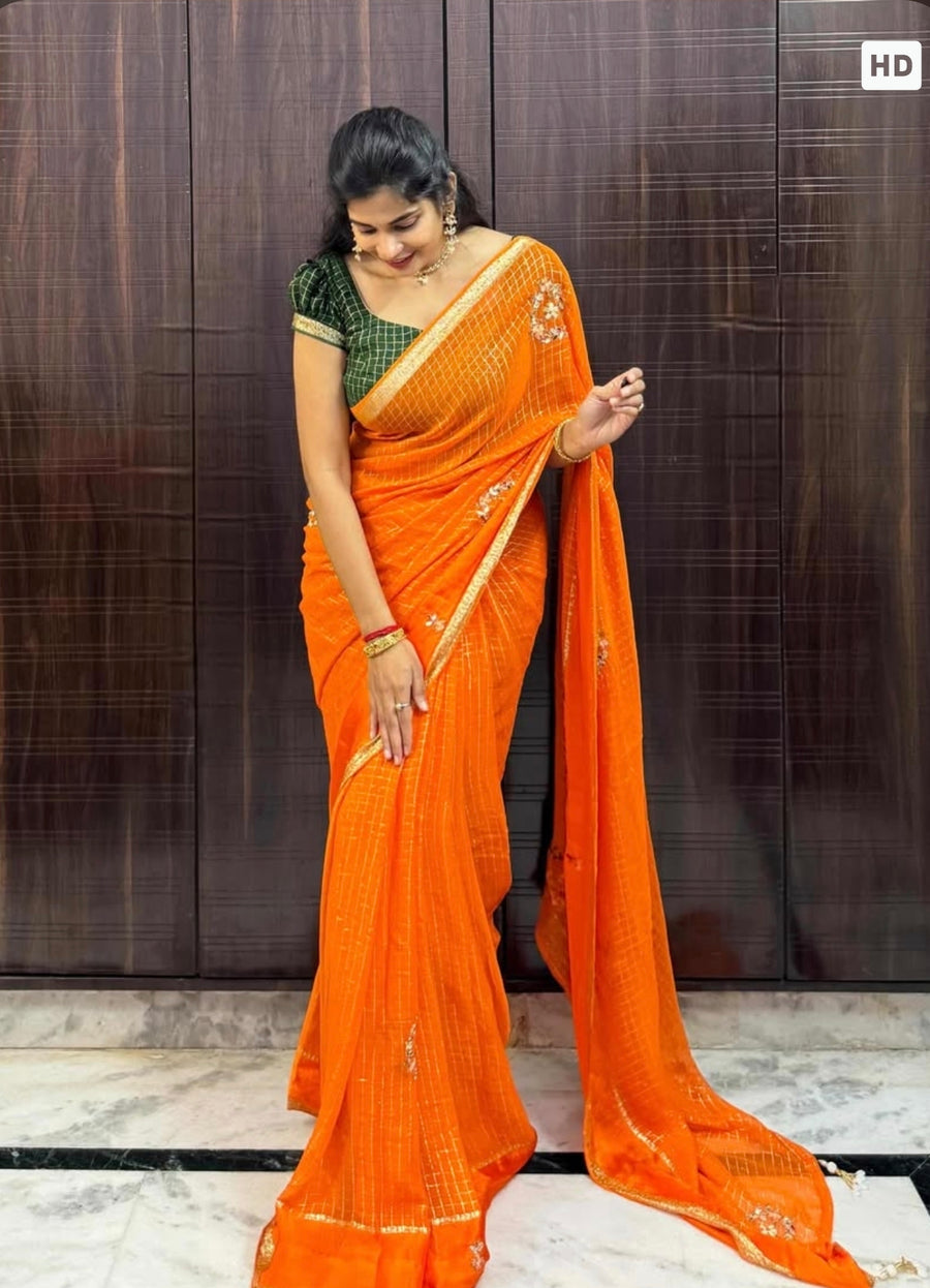 PURE  VISCOSE HANDWORK SAREE  12900