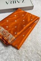 Banarasi Mashrum Katan Silk Saree – Zari Weaving Fancy Border