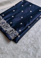 Banarasi Mashrum Katan Silk Saree – Zari Weaving Fancy Border