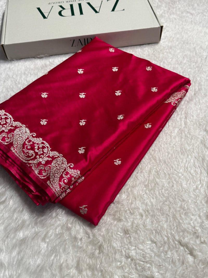 Banarasi Mashrum Katan Silk Saree – Zari Weaving Fancy Border