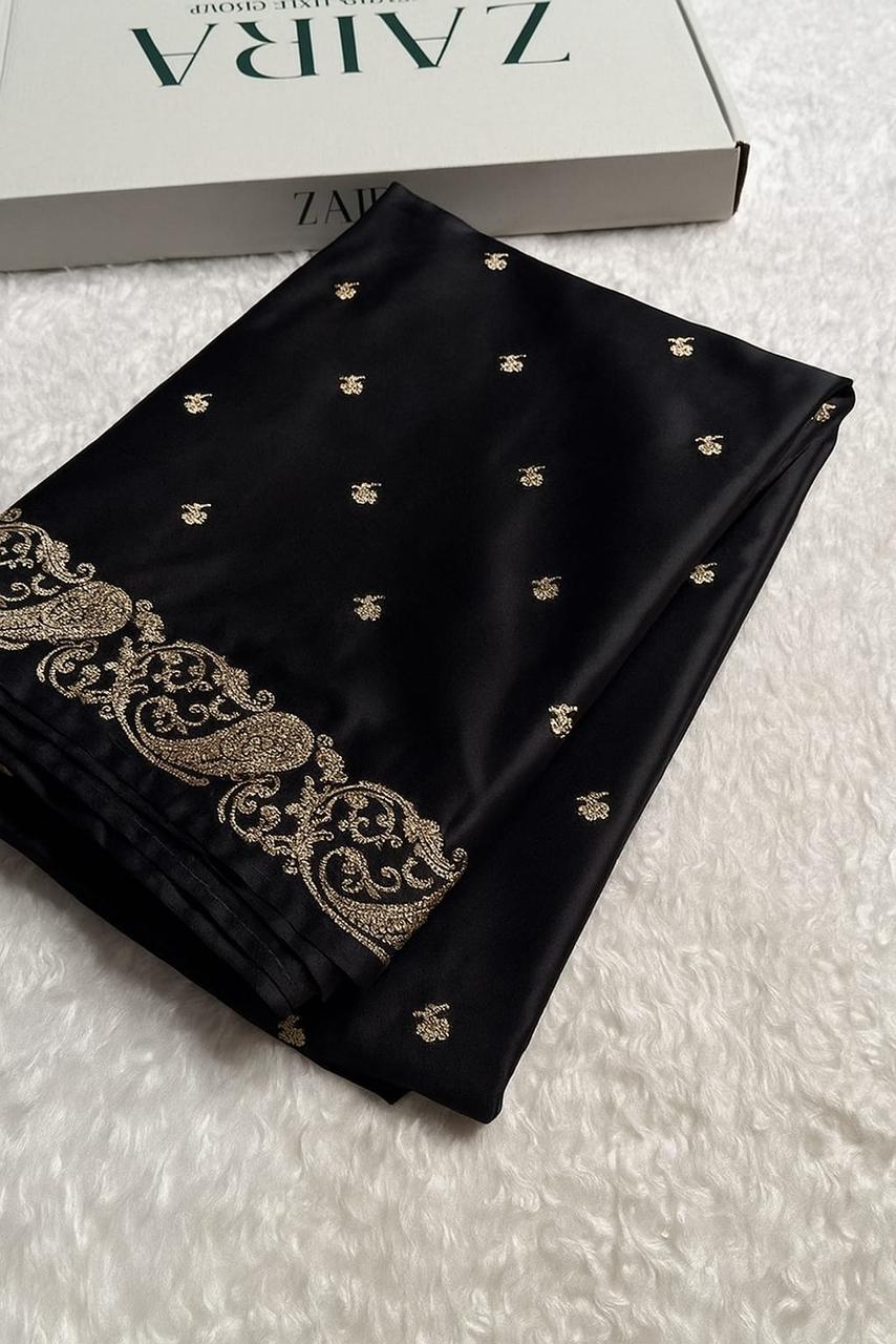 Banarasi Mashrum Katan Silk Saree – Zari Weaving Fancy Border