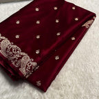 Banarasi Mashrum Katan Silk Saree – Zari Weaving Fancy Border