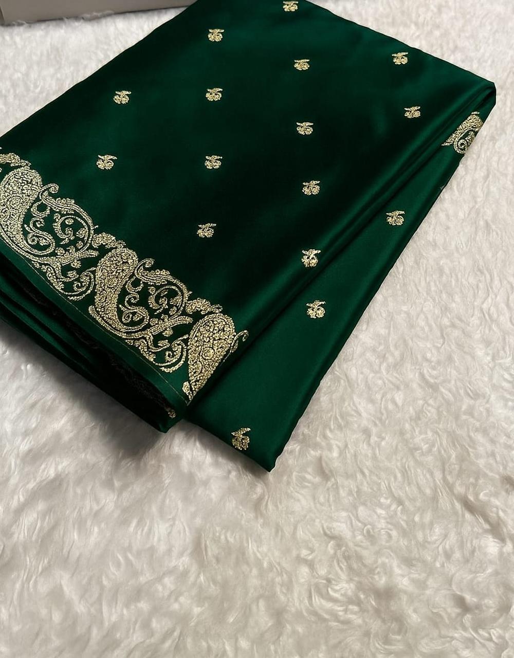 Banarasi Mashrum Katan Silk Saree – Zari Weaving Fancy Border