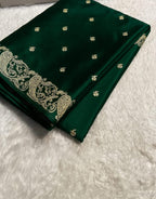 Banarasi Mashrum Katan Silk Saree – Zari Weaving Fancy Border