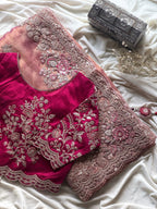 Premium Tissue Silk Saree – Multi-Colour Sequin & Coding Work | Blush Pink