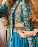 Party Wear Shrug Lehenga – Heavy Georgette & Embroidered Set