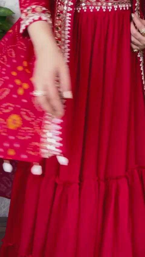 Party Wear Shrug Lehenga – Heavy Georgette & Embroidered Set