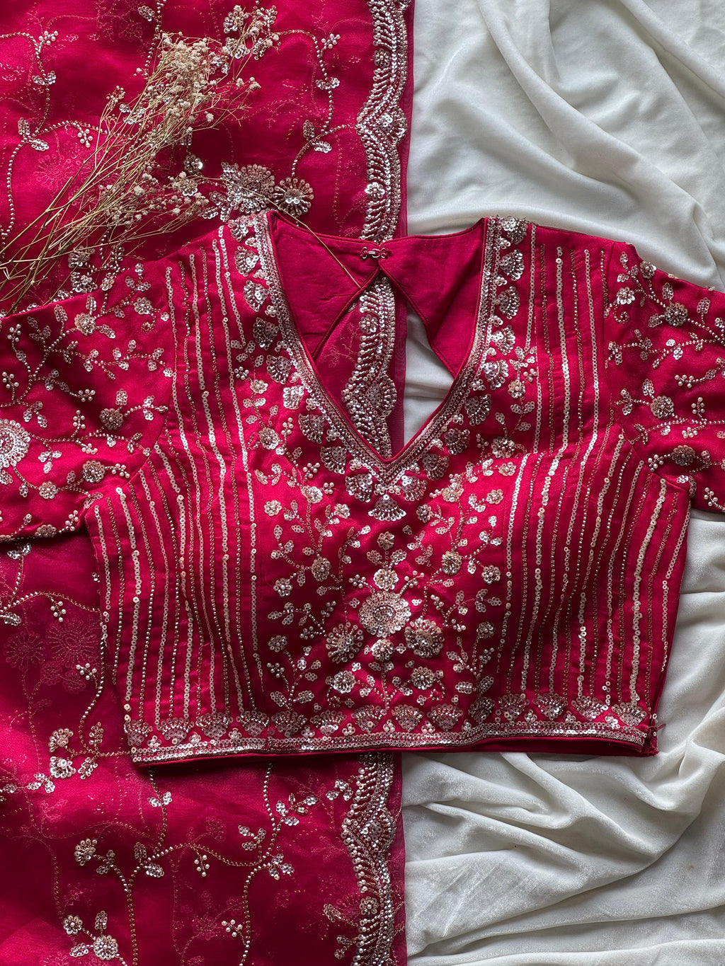 Rasberry saree