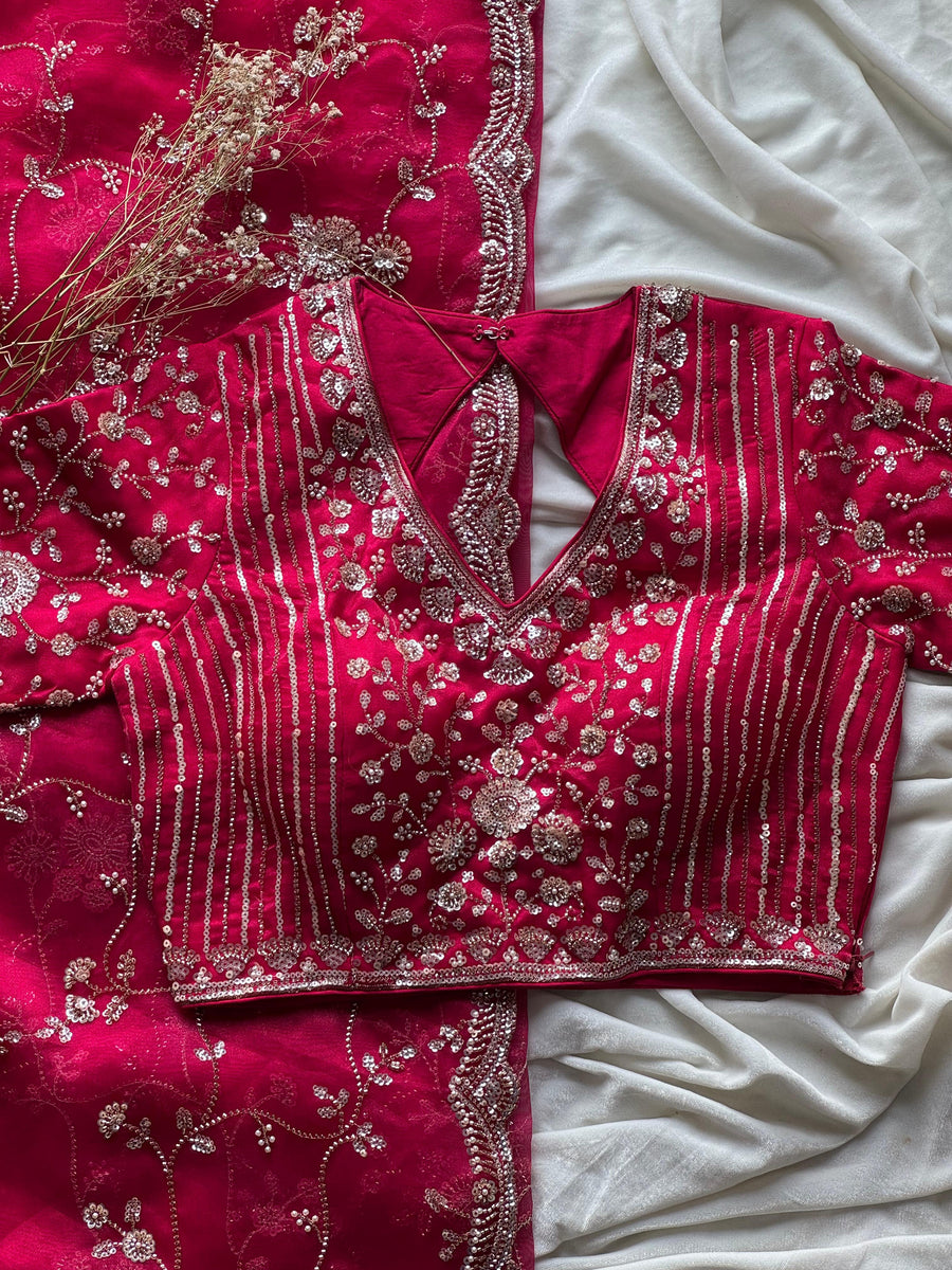 Rasberry saree