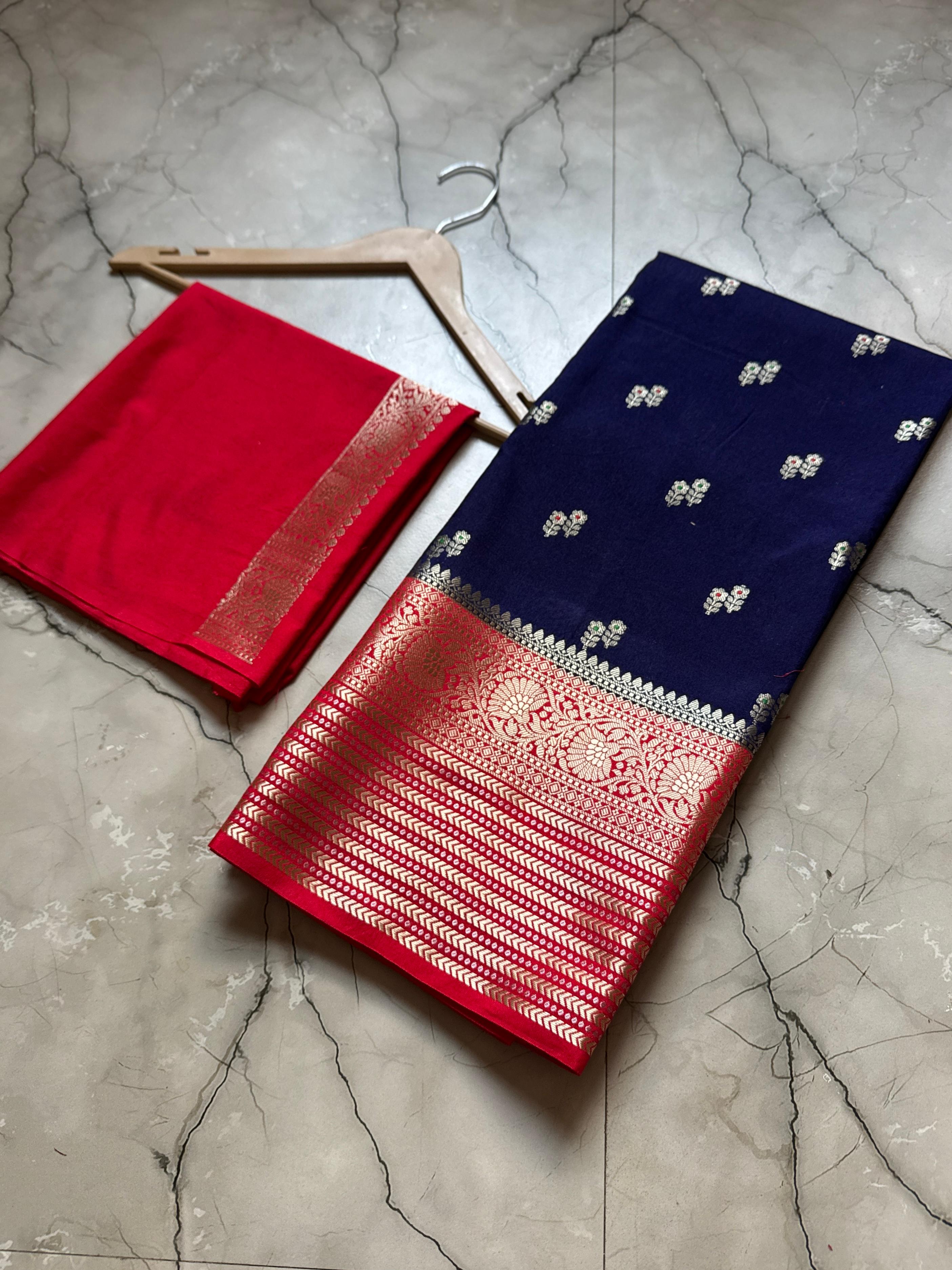 Row mango silk saree