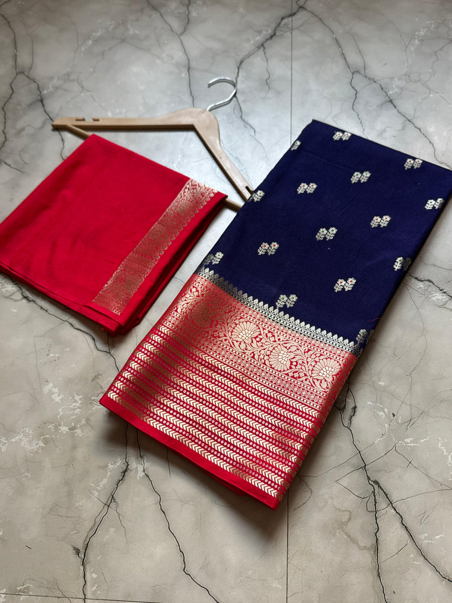 Row mango silk saree