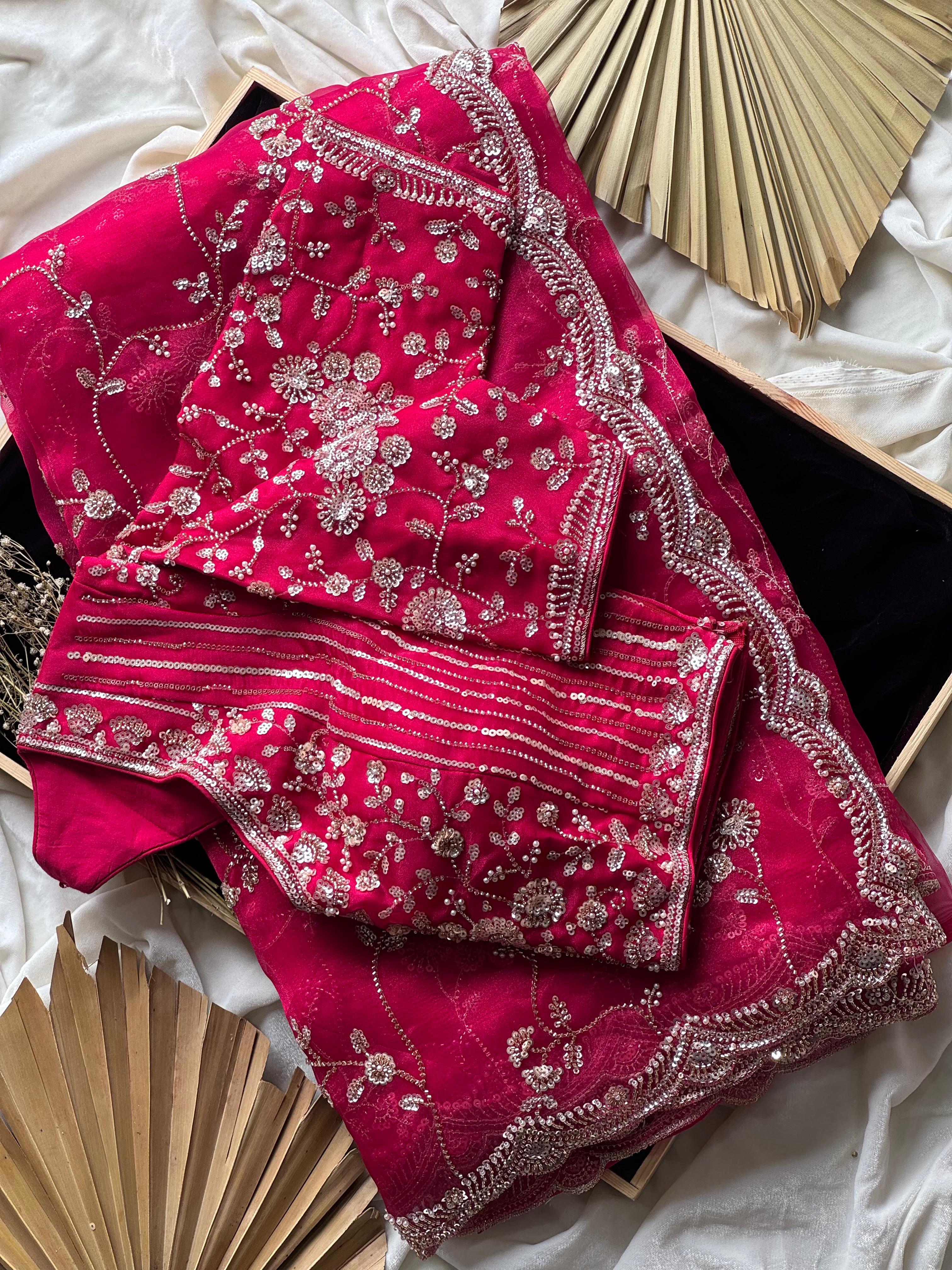 Rasberry saree